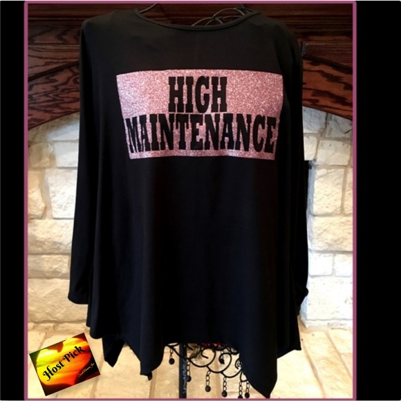 Tops - Black Tunic Embellished 💥“High Maintenance”💥